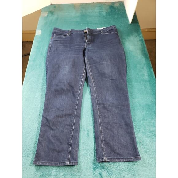 LOFT Denim - Loft Jeans Size 12 Womens Blue Stretch Pants Denim Mid Rise Modern Kick Crop